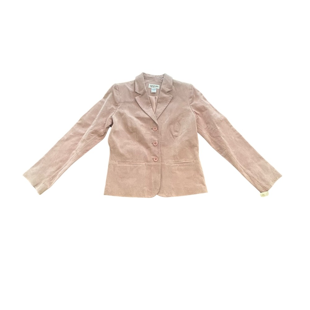 Vintage‎ 90s Bagatelle Genuine Leather Blazer Jacket 10 Pink Chic Classic Coat